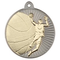 Basketball Two Colour Medal | Matt Silver & Gold | 50mm
