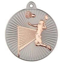 Badminton Two Colour Medal | Matt Silver & Bronze | 50mm