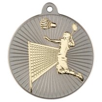Badminton Two Colour Medal | Matt Silver & Gold | 50mm