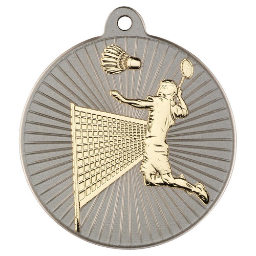 Badminton Two Colour Medal | Matt Silver & Gold | 50mm