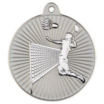 Badminton Two Colour Medal | Matt Silver & Silver | 50mm