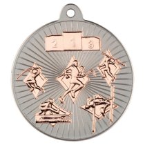 Multi Athletics Two Colour Medal | - Matt Silver & Bronze 2In | 50mm