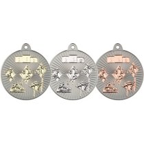 Multi Athletics Two Colour Medal | - Matt Silver & Bronze 2In | 50mm