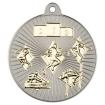 Multi Athletics Two Colour Medal | - Matt Silver & Gold 2In | 50mm