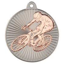 Cycling Two Colour Medal | Matt Silver & Bronze | 50mm