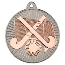 Hockey Two Colour Medal | Matt Silver & Bronze | 50mm