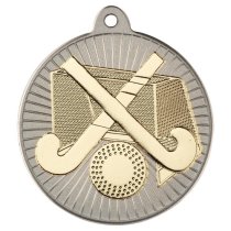 Hockey Two Colour Medal | Matt Silver & Gold | 50mm