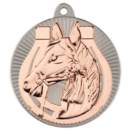 Horse Two Colour Medal | Matt Silver & Bronze | 50mm