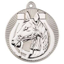 Horse Two Colour Medal | Matt Silver & Silver | 50mm