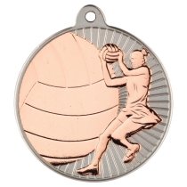 Netball Two Colour Medal | Matt Silver & Bronze | 50mm