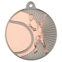 Tennis Two Colour Medal | Matt Silver & Bronze | 50mm