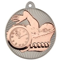 Swimming Two Colour Medal | Matt Silver & Bronze | 50mm