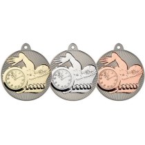 Swimming Two Colour Medal | Matt Silver & Bronze | 50mm
