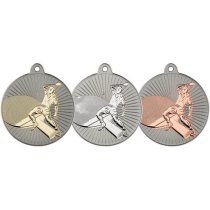 Table Tennis Two Colour Medal | Matt Silver & Silver | 50mm