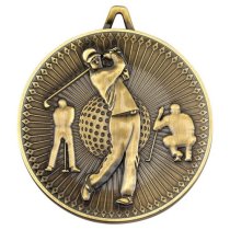 Golf Deluxe Medal | Antique Gold | 60mm