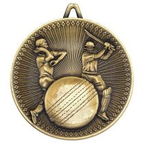 Cricket Deluxe Medal | Antique Gold | 60mm