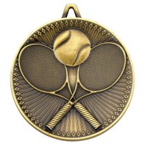 Tennis Deluxe Medal | Antique Gold | 60mm