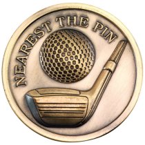 Golf Medallion Nearest the Pin | Antique Gold | 70mm