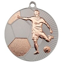Football Two Colour Medal | Matt Silver & Bronze | 70mm