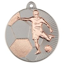 Football Two Colour Medal | Matt Silver & Bronze | 50mm