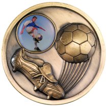 Football And Boot Medallion | Antique Gold | 70mm