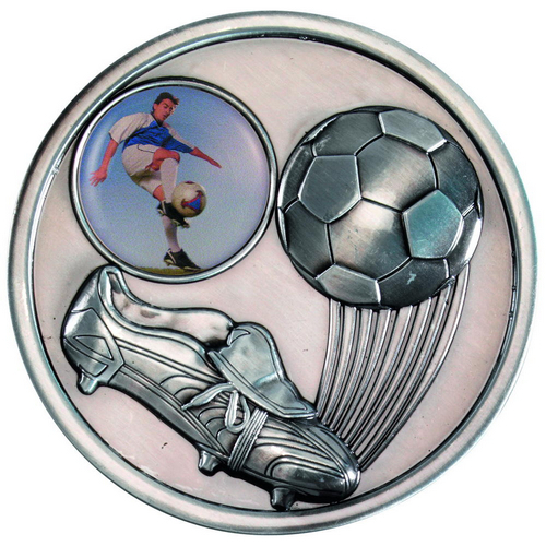 Football And Boot Medallion | Antique Silver | 70mm