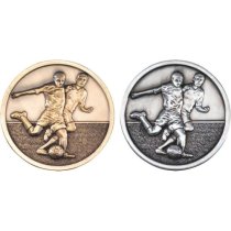 Football Players Medallion | Antique Silver | 70mm