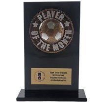 Jet Glass Ikon Football Trophy | Player of the Month | 140mm | G25