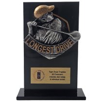 Jet Glass Falcon Golf Trophy | Longest Drive | 140mm | G25