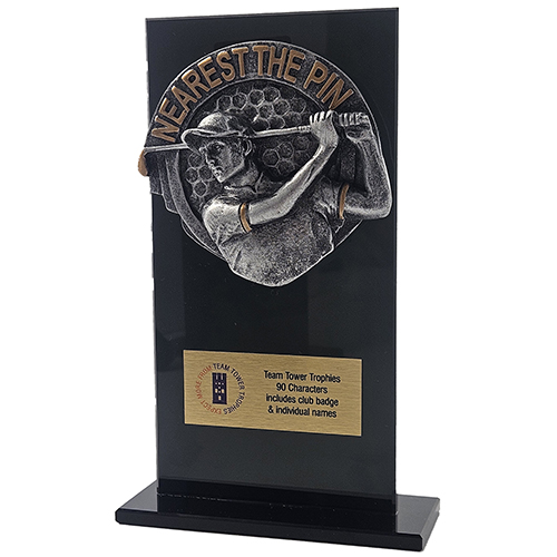 Jet Glass Falcon Golf Trophy | Nearest the Pin | 160mm | G25