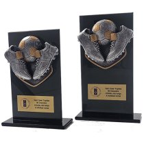 Jet Glass Falcon Football Trophy | 140mm | G25