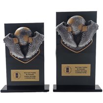 Jet Glass Falcon Football Trophy | 140mm | G25