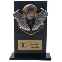 Jet Glass Falcon Football Trophy | 140mm | G25