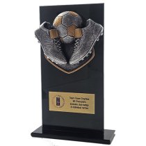 Jet Glass Falcon Football Trophy | 160mm | G25
