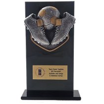 Jet Glass Falcon Football Trophy | 160mm | G25