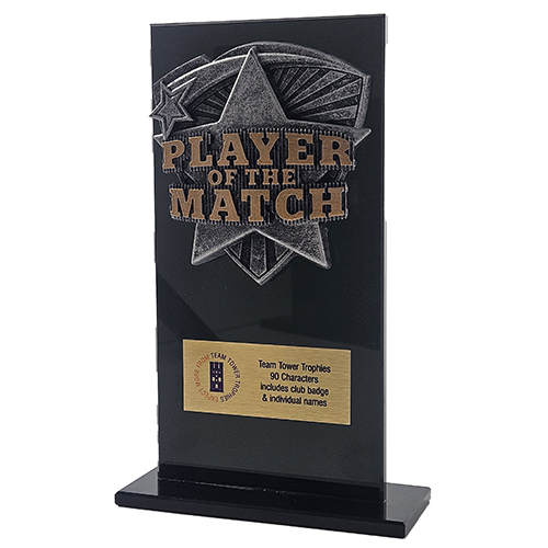 Jet Glass Shield Player of the Match Trophy | 160mm | G25