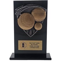 Jet Glass Shield Lawn Bowls Trophy | 140mm | G25