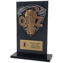 Jet Glass Shield Quiz Trophy | 140mm | G25