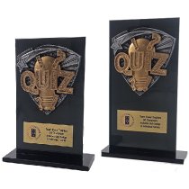 Jet Glass Shield Quiz Trophy | 140mm | G25