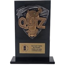 Jet Glass Shield Quiz Trophy | 140mm | G25