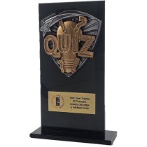 Jet Glass Shield Quiz Trophy | 160mm | G25