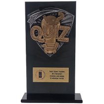 Jet Glass Shield Quiz Trophy | 160mm | G25