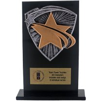 Jet Glass Shield Star Trophy | 140mm | G25