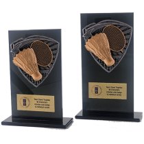 Jet Glass Shield Badminton Trophy | 140mm | G25