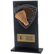 Jet Glass Shield Badminton Trophy | 160mm | G25
