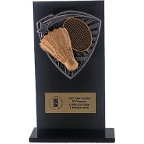 Jet Glass Shield Badminton Trophy | 160mm | G25