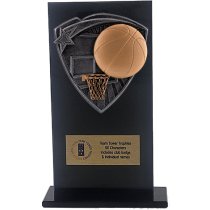 Jet Glass Shield Basketball Trophy | 160mm | G25