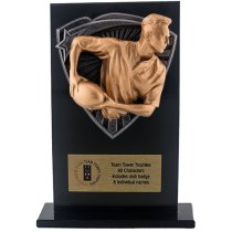 Jet Glass Shield Rugby Male Trophy | 140mm | G25