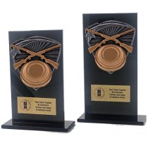 Jet Glass Shield Clay Shooting Trophy | 140mm | G25