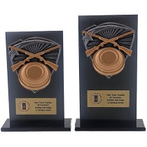 Jet Glass Shield Clay Shooting Trophy | 140mm | G25